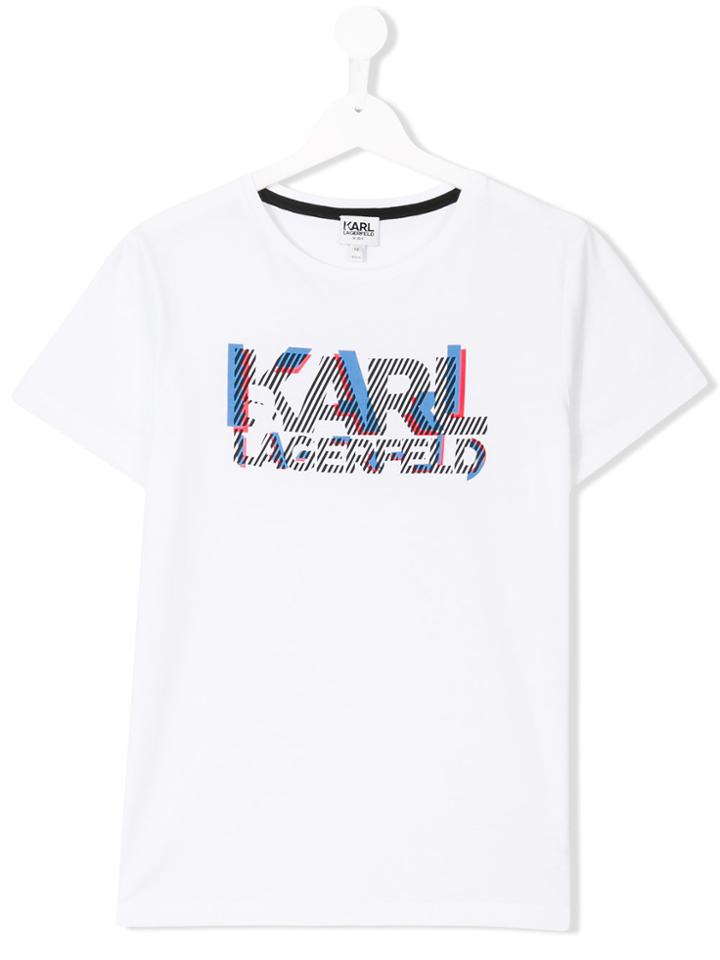 Karl Lagerfeld Kids Logo Printed T-shirt - White