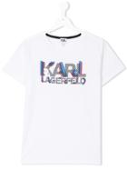 Karl Lagerfeld Kids Logo Printed T-shirt - White