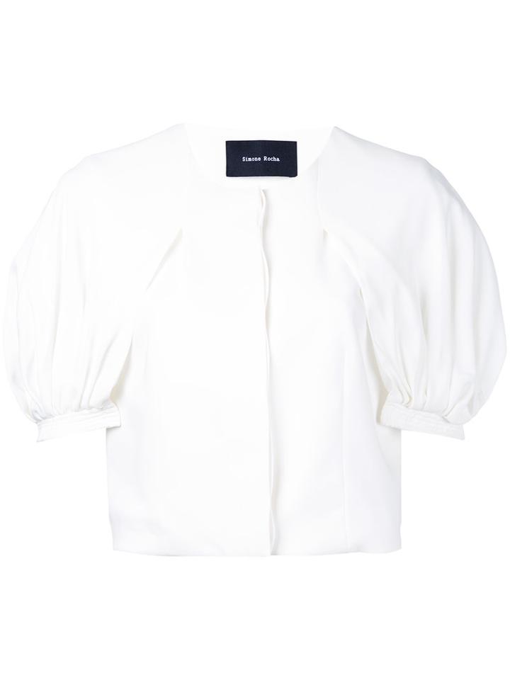 Simone Rocha Cape Sleeve Jacket, Women's, Size: 10, White, Spandex/elastane/viscose