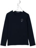 Miss Blumarine Sequinned Chest Logo Sweatshirt, Girl's, Size: 6 Yrs, Blue