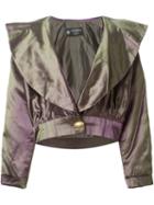 Emanuel Ungaro Vintage Metallic (grey) Cropped Jacket, Women's, Size: 38