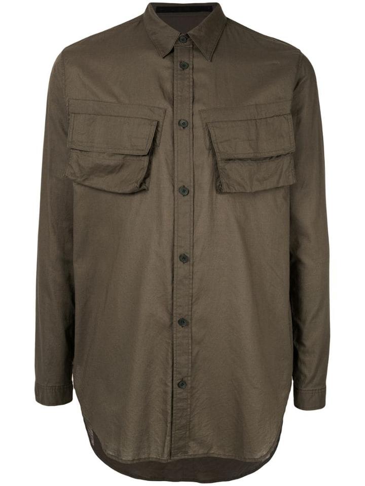 Julius Long Oversized Shirt - Green