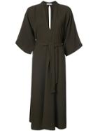 Tome Three-quarters Sleeve Wrap Dress - Green