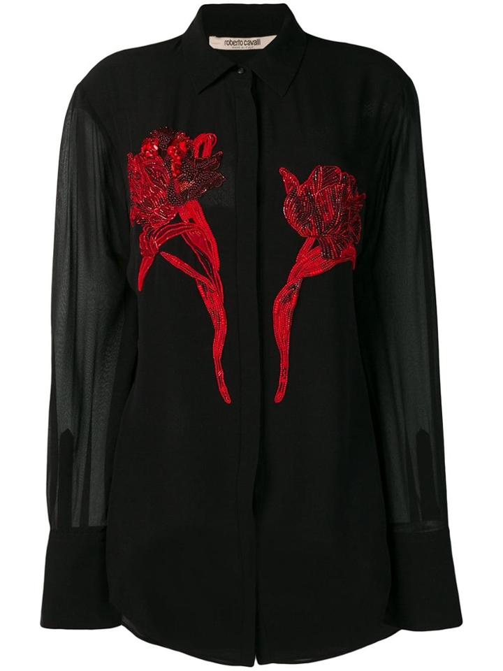 Roberto Cavalli Bead-embellished Shirt - Black