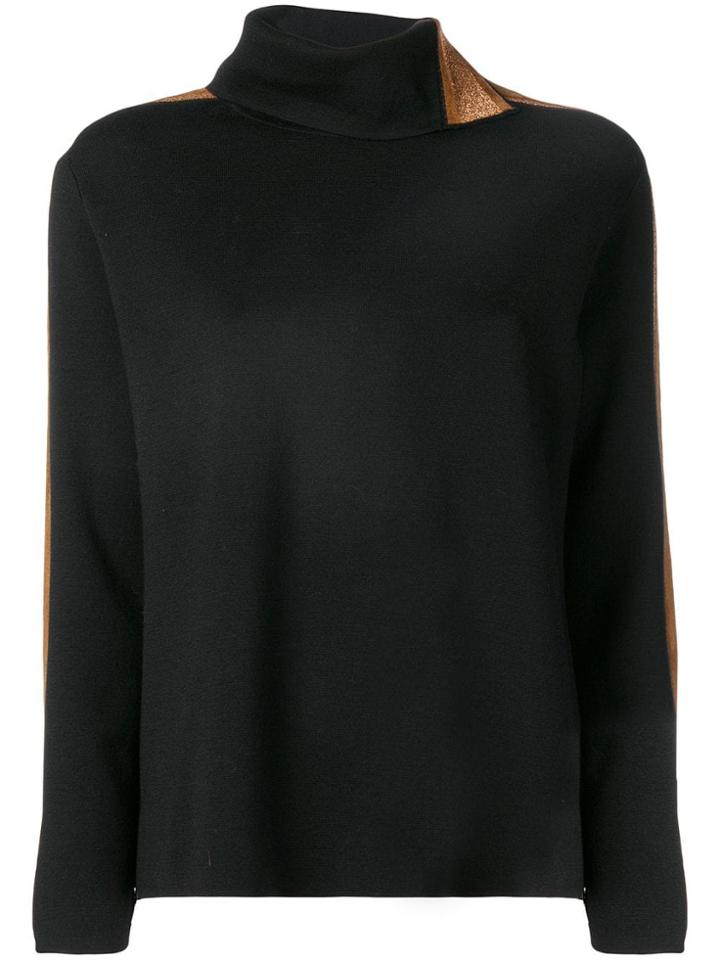 D.exterior Velvet Stripe Jumper - Black