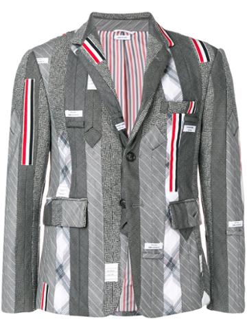 Thom Browne Suiting Tie Embroidery Sport Coat - Grey
