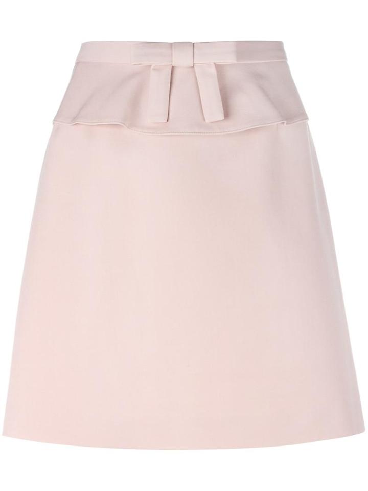 Red Valentino Belted Detailing Skirt, Women's, Size: 44, Pink/purple, Cotton/viscose