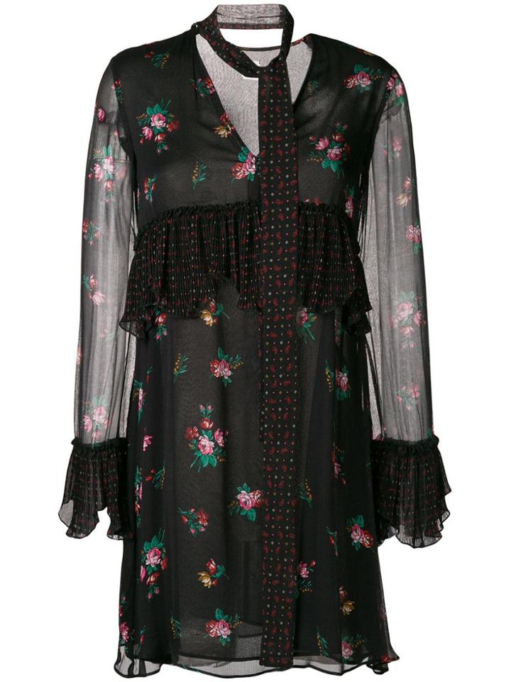 Pinko Floral Print Mini Dress - Black
