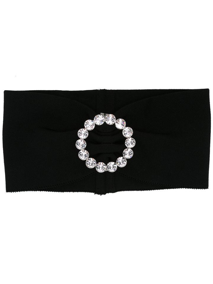 Alessandra Rich - Buckled Headband - Women - Cotton/spandex/elastane - One Size, Black, Cotton/spandex/elastane