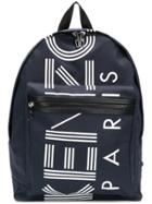 Kenzo Logo Zipped Backpack - Blue