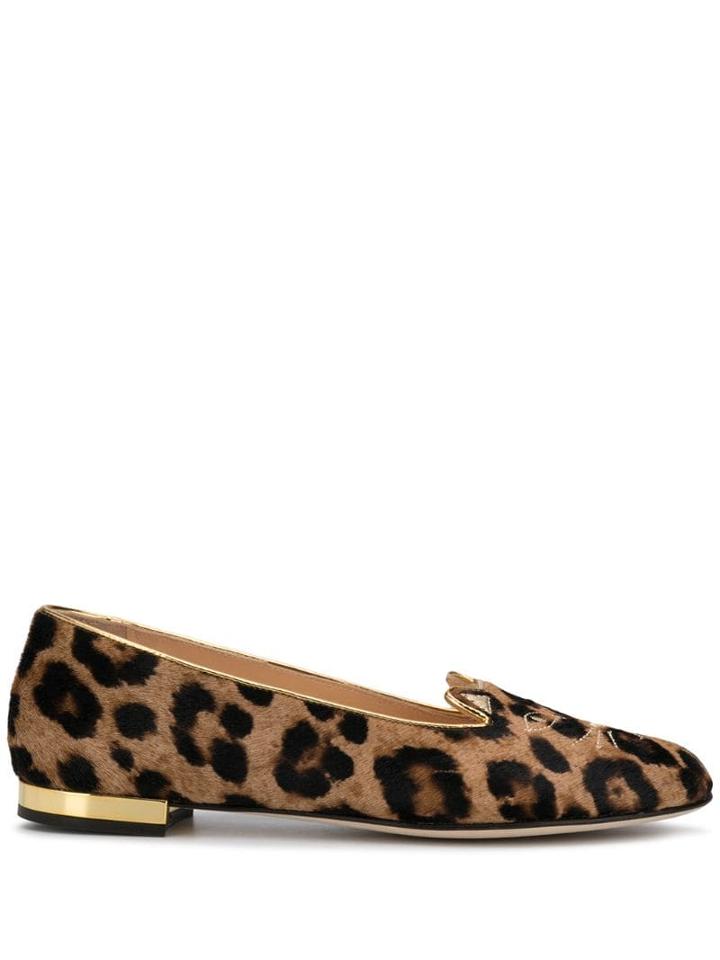 Charlotte Olympia Leopard Print Ballerina Shoes - Neutrals