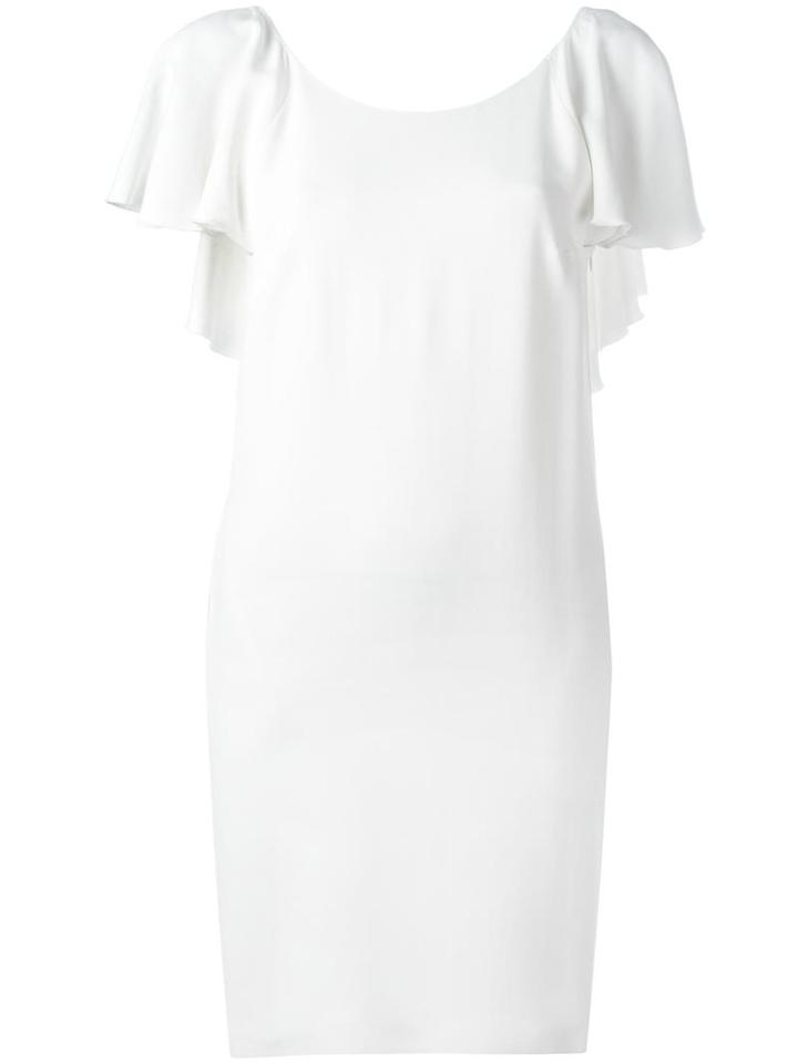 Dondup Draped Back Dress, Women's, Size: 38, White, Viscose/acetate/spandex/elastane/spandex/elastane