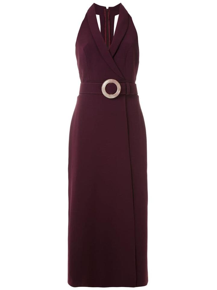 Framed Midi High Tailoring Dress - Purple