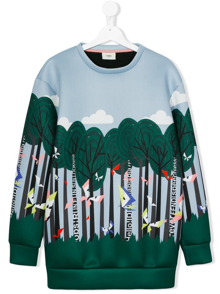 Fendi Kids - Teen Long-sleeved Printed Sweatshirt - Kids - Polyester/viscose - 14 Yrs