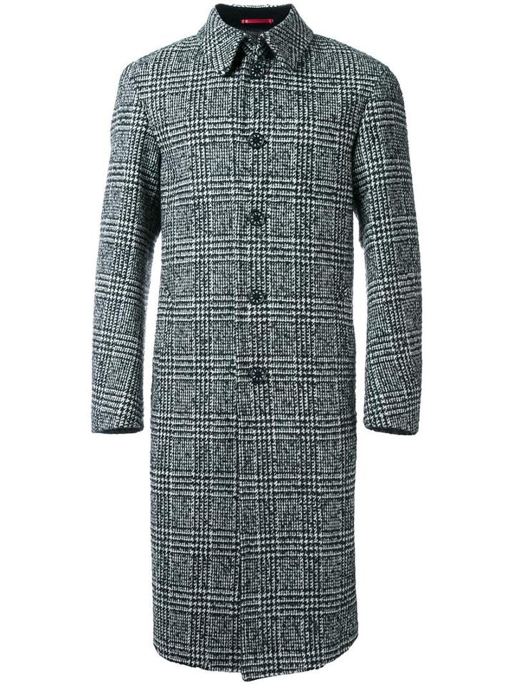 Loveless Plaid Mid Coat, Men's, Size: 3, Black, Lambs Wool/acrylic/polyester/nylon