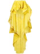 Mikael D. Embellished Hi-low Gown, Women's, Size: 40, Yellow/orange, Silk