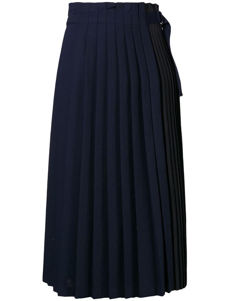 Sport Max Code Pleated Midi Skirt - Blue