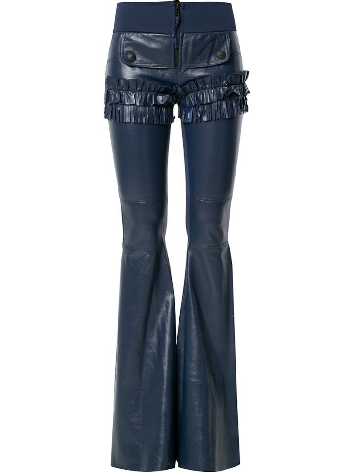 Andrea Bogosian Frill Flared Trousers - Blue