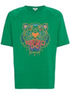 Kenzo Tiger Print Raglan Sleeve T Shirt - Green