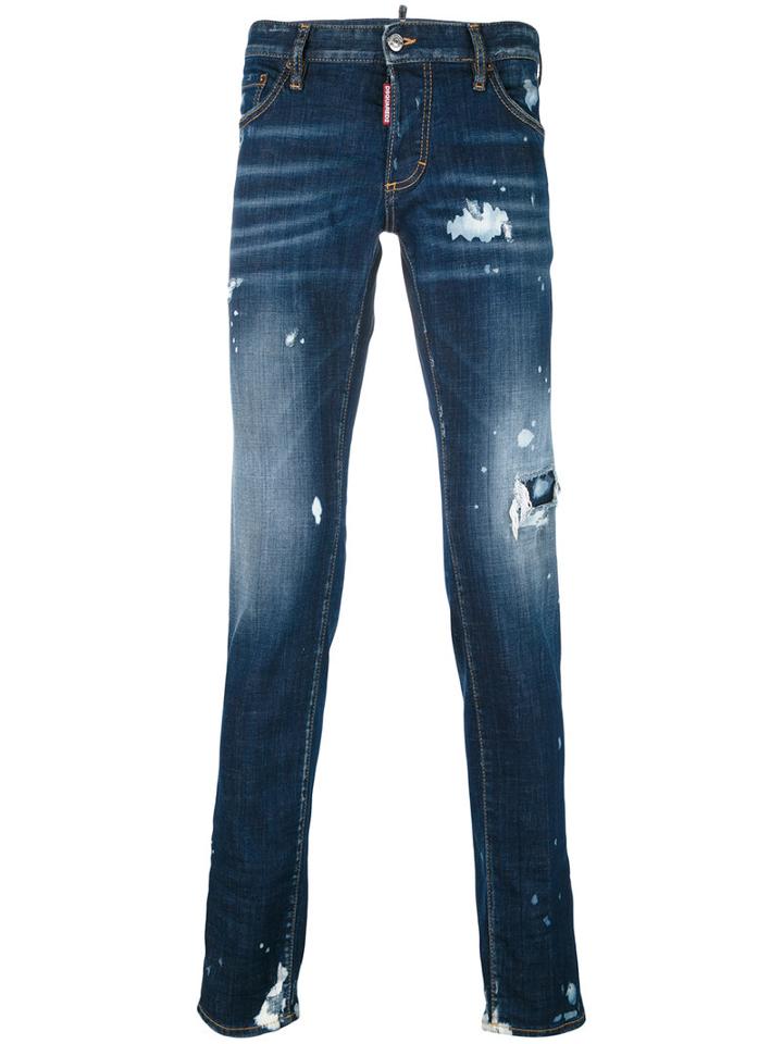 Distressed Skinny Jeans - Men - Cotton/polyester/spandex/elastane - 50, Blue, Cotton/polyester/spandex/elastane, Dsquared2