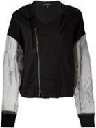 Ann Demeulemeester Patchwork Sleeves Bomber Jacket