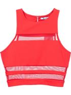 T By Alexander Wang Sheer Stripe Top, Women's, Size: S, Red, Modal/polyester/spandex/elastane