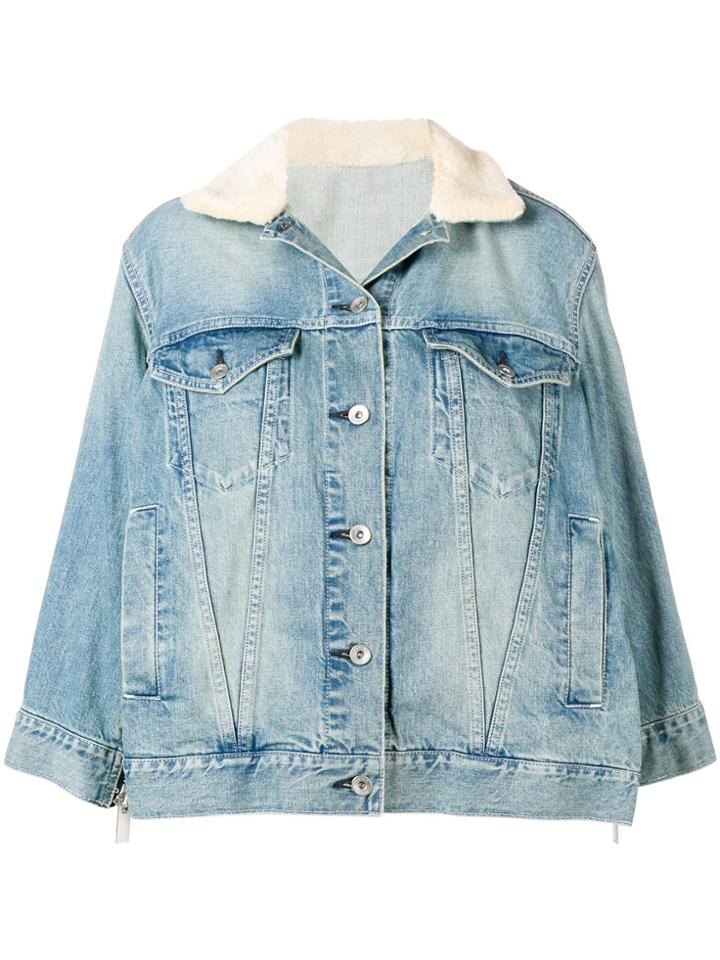 Sacai Sacai Ls Jkt Dnm Os Ft W Zip Slv - Blue