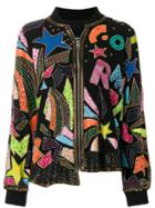 Diesel Bead- And Sequin-embellished Bomber Jacket - Black