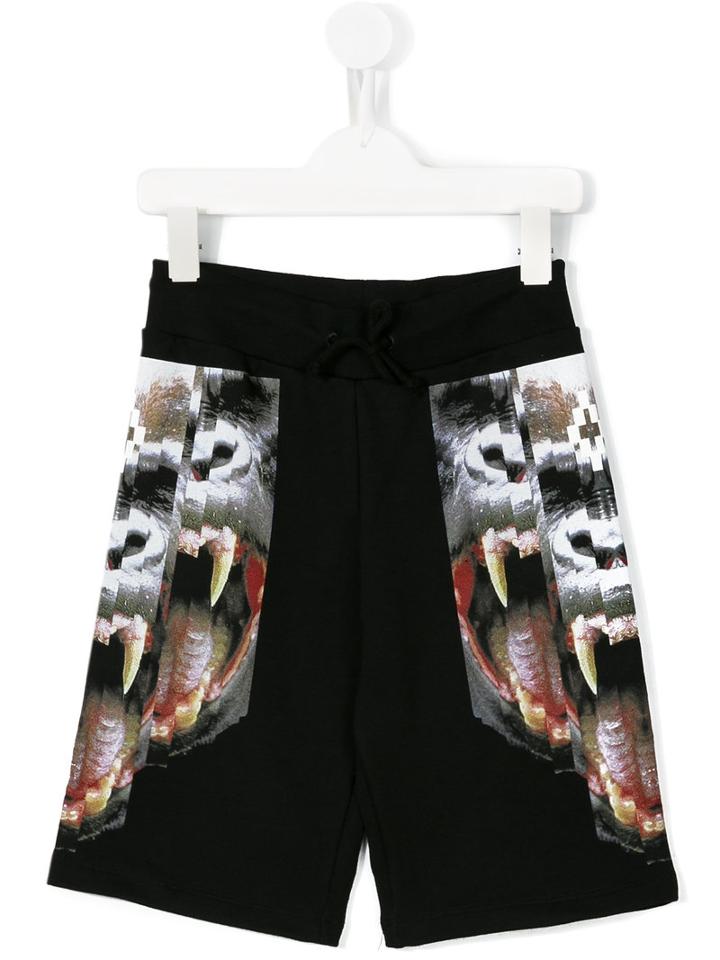 Marcelo Burlon County Of Milan Kids Printed Shorts, Size: 6 Yrs, Black