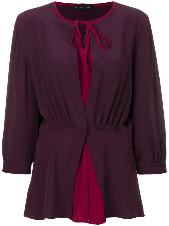 Etro Double Layer Blouse - Pink & Purple
