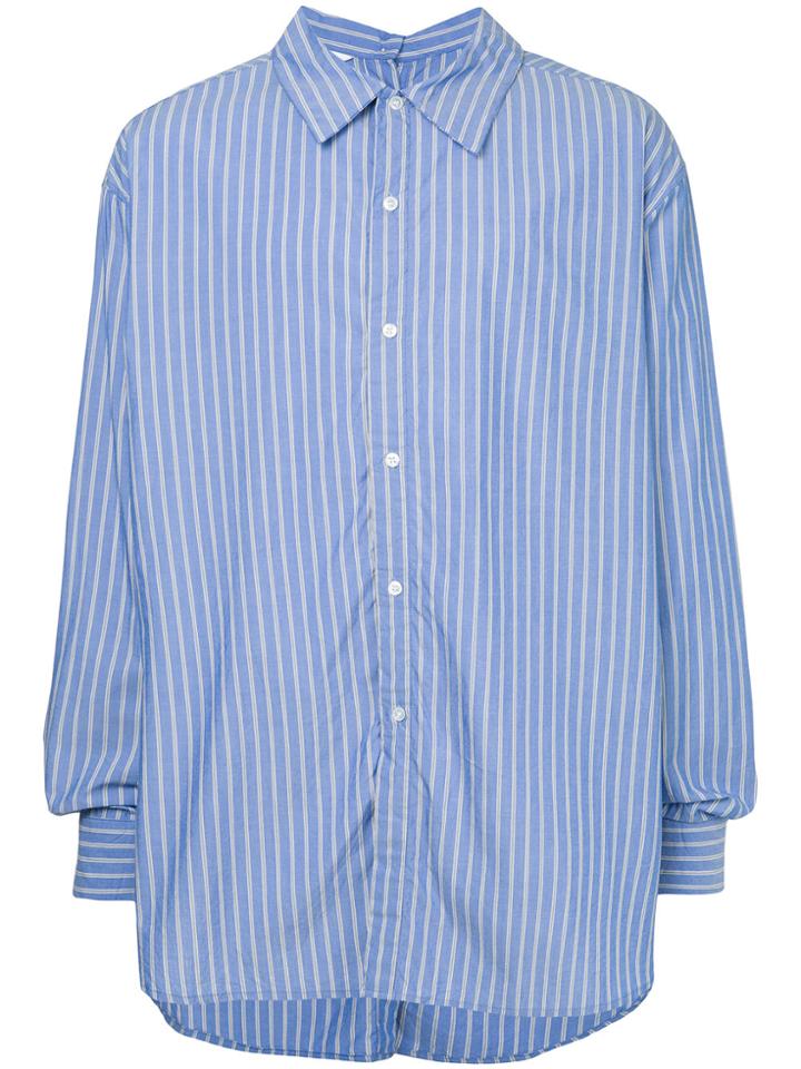 Unused Double Fastening Oversized Shirt - Blue