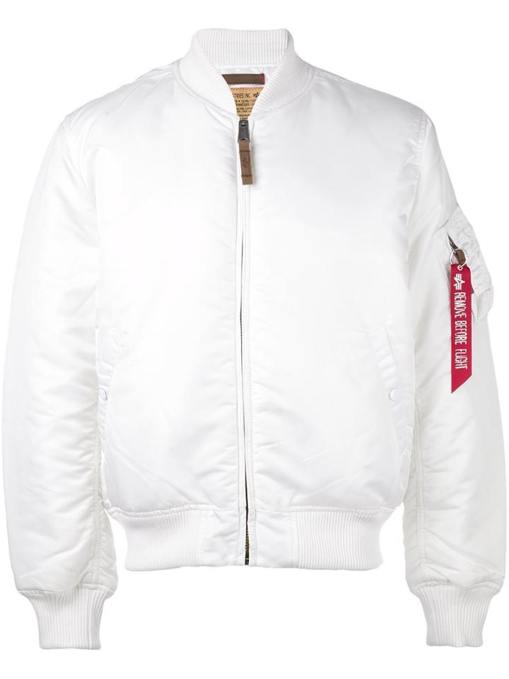 Alpha Industries Classic Flight Jacket, Men's, Size: Large, White, Nylon/polyester