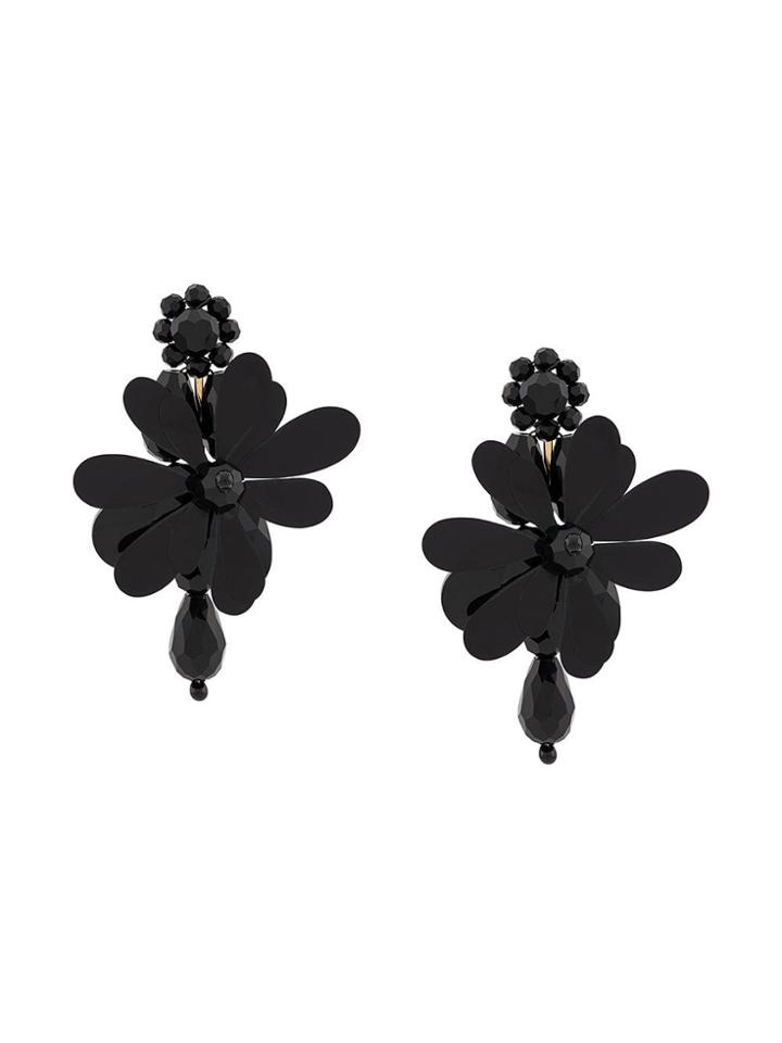 Simone Rocha Abstract Floral Earrings - Black