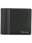 Ps By Paul Smith Embroidered Stripe Wallet - Black