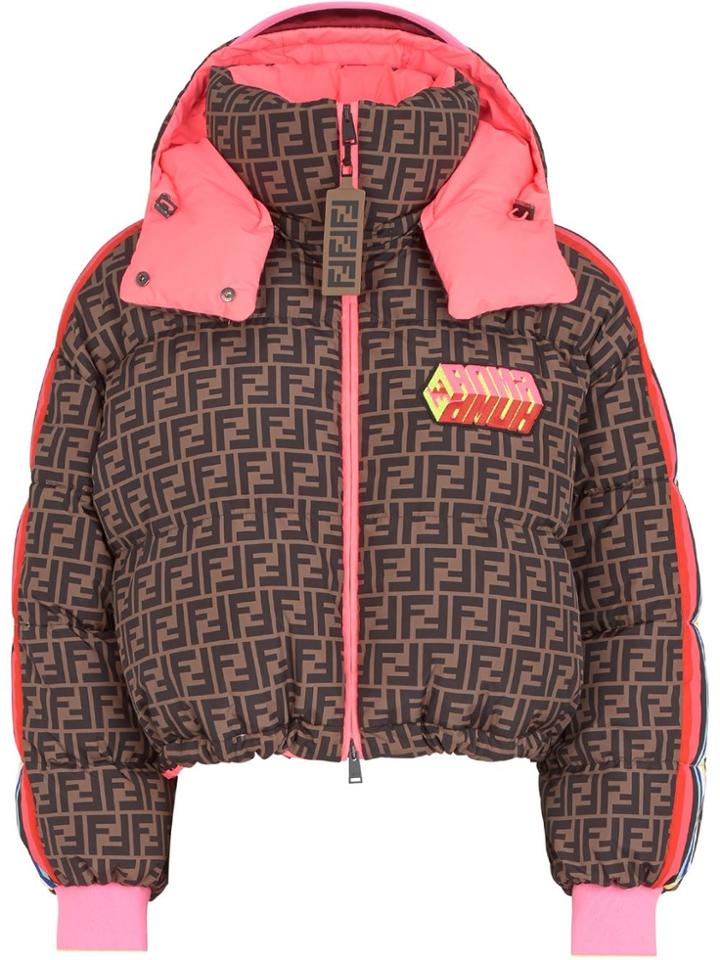 Fendi Oversized Detachable Hood Jacket - Brown