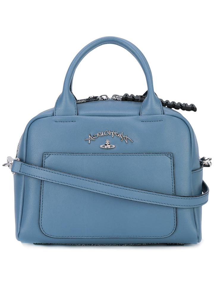 Vivienne Westwood - Logo Plaque Tote - Women - Leather - One Size, Blue, Leather