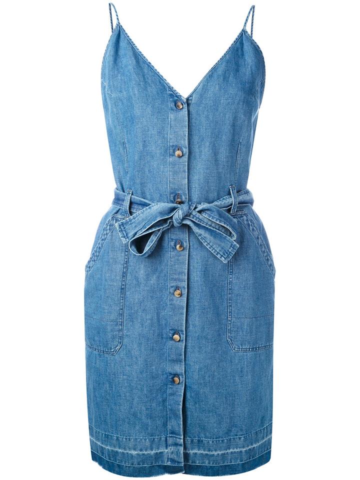 J Brand - Carmela Dress - Women - Cotton/linen/flax - M, Blue, Cotton/linen/flax