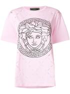 Versace Medusa Print T-shirt - Pink & Purple