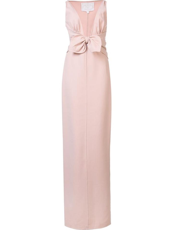 Dsquared2 Bow Detail Maxi Dress, Women's, Size: 40, Pink/purple, Spandex/elastane/virgin Wool