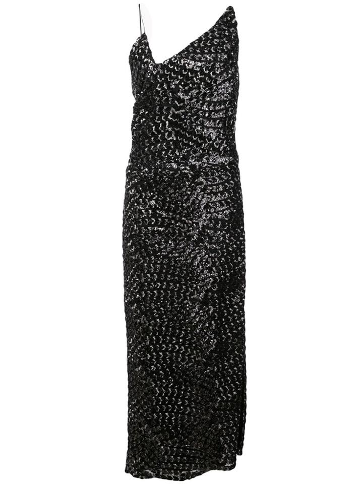 Christian Siriano Sequin Midi Dress - Black