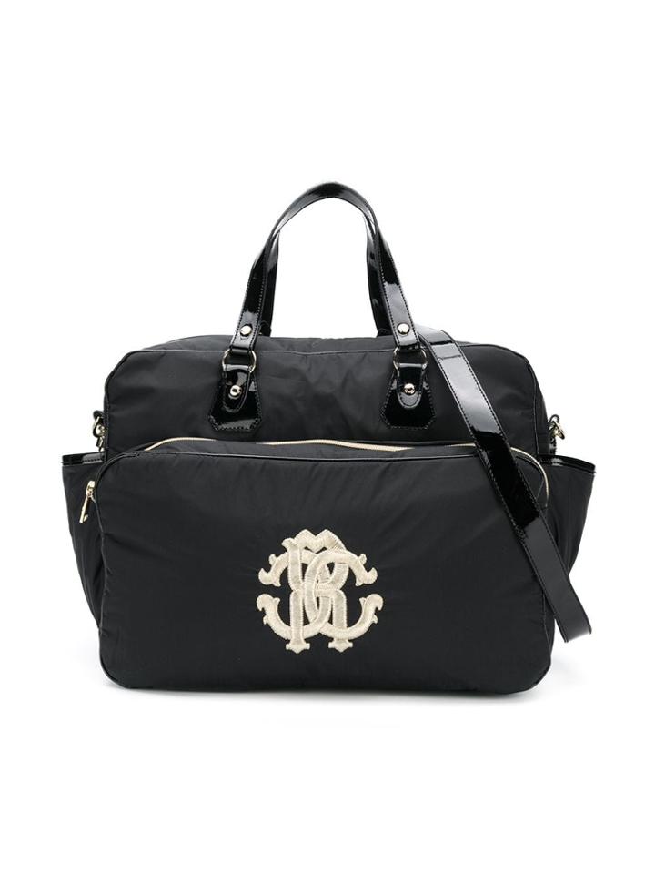 Roberto Cavalli Junior Logo Embroidered Changing Bag - Black