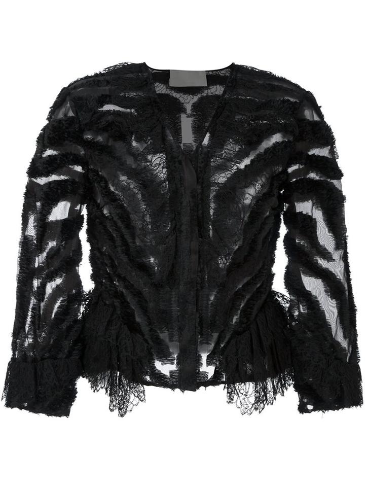 Alberta Ferretti Sheer Cropped Jacket