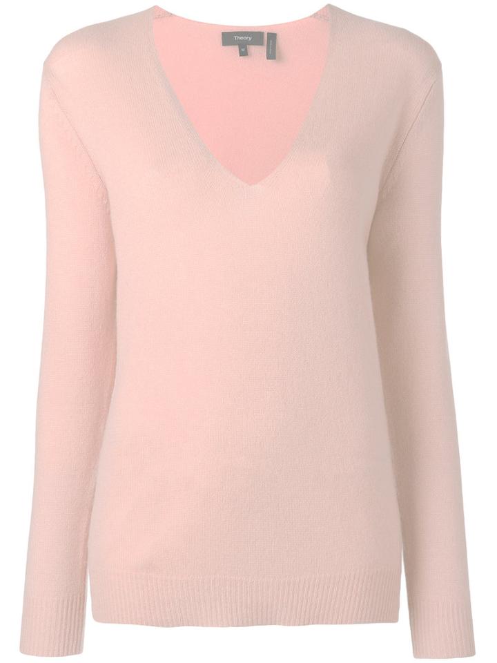 Theory V-neck Jumper, Size: Medium, Pink/purple, Cashmere