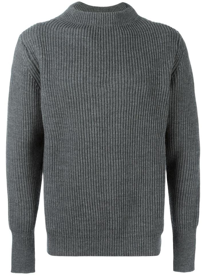 Andersen-andersen Crew Neck Jumper, Men's, Size: Medium, Grey, Merino