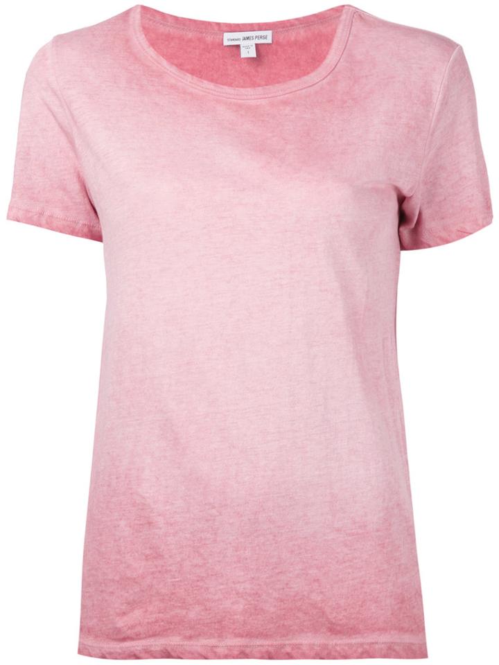 James Perse - Round Neck T-shirt - Women - Cotton - 2, Red, Cotton