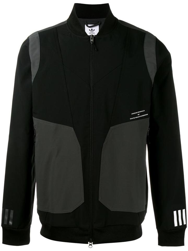 Adidas By White Mountaineering Varsity Jacket, Men's, Size: Medium, Black, Polyester/polyurethane