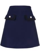 Miu Miu Button Embellished Mini Skirt - Blue