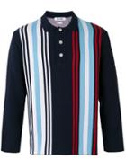 Sunnei Striped Polo Shirt, Men's, Size: Medium, Blue, Cotton