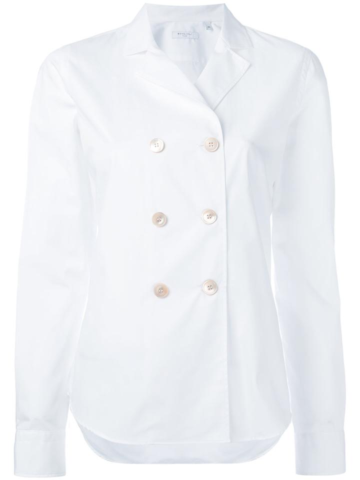 Boglioli - Double-breasted Short Coat - Women - Cotton - 42, White, Cotton