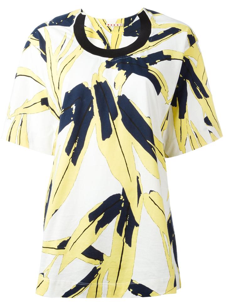 Marni Leaf Print T-shirt - White